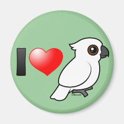 I Love Umbrella Cockatoos Round Magnet