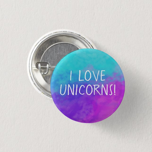 I Love Unicorns Button (Front & Back)