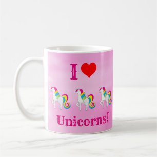 I Love Unicorns Cute Pink Girly Coffee Mug