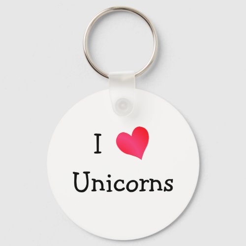 I Love Unicorns Keychain