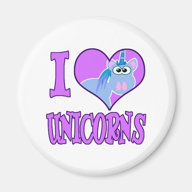 I Love unicorns Magnet (Front)