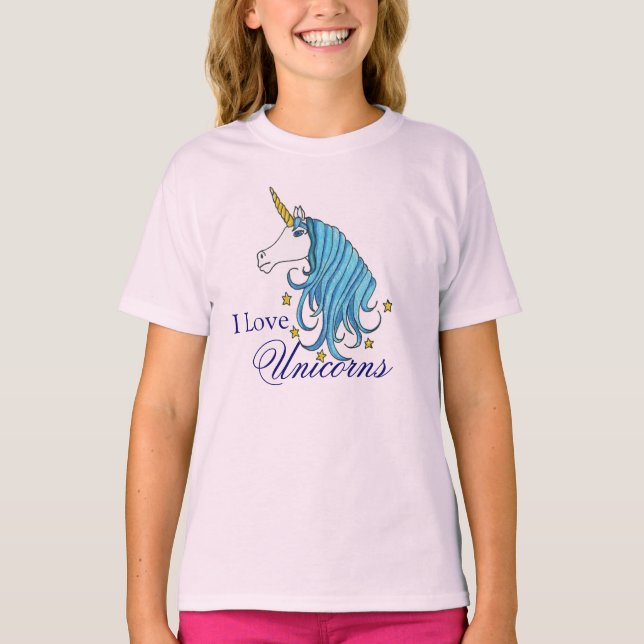 I Love Unicorns T-Shirt (Front)
