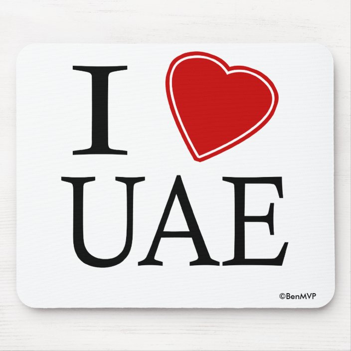 I Love United Arab Emirates Mouse Pad