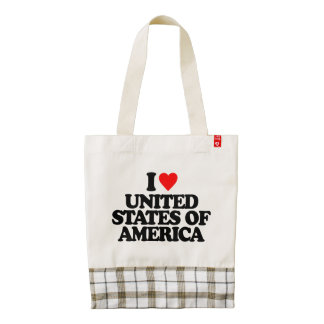 I LOVE UNITED STATES OF AMERICA ZAZZLE HEART TOTE BAG