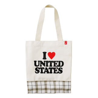 I LOVE UNITED STATES ZAZZLE HEART TOTE BAG