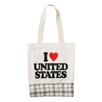 I LOVE UNITED STATES ZAZZLE HEART TOTE BAG