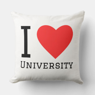 I love university throw pillow