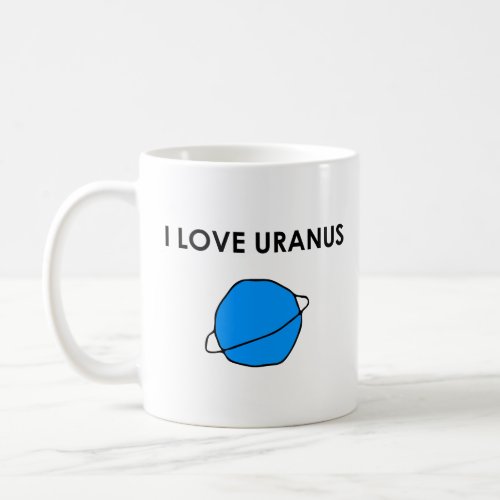 I LOVE URANUS Heart Space Planets Astronomer Stars Coffee Mug
