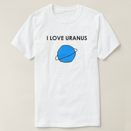 I LOVE URANUS Heart Space Planets Astronomer Stars T_Shirt