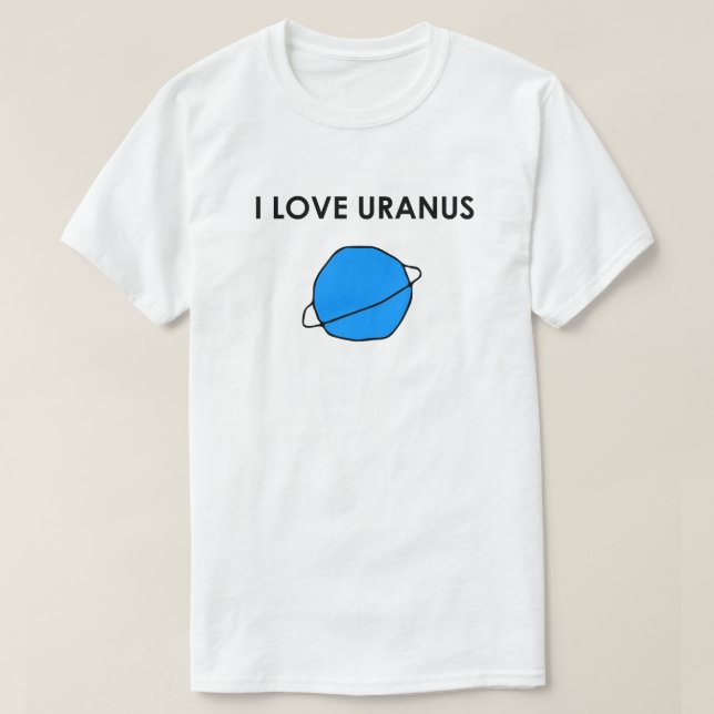 I LOVE URANUS Heart Space Planets Astronomer Stars T-Shirt (Design Front)