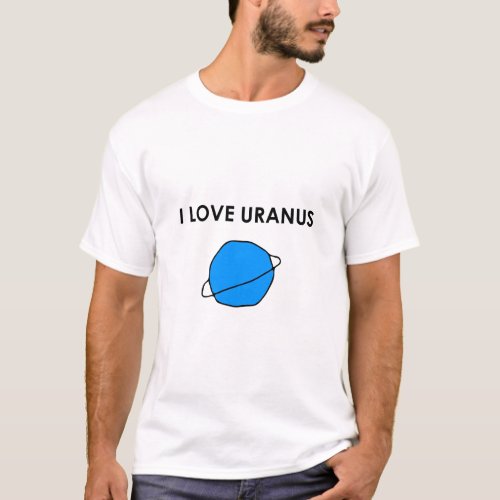 I LOVE URANUS Heart Space Planets Astronomer Stars T_Shirt
