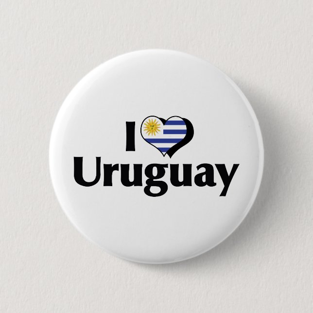 I Love Uruguay Flag Pinback Button (Front)