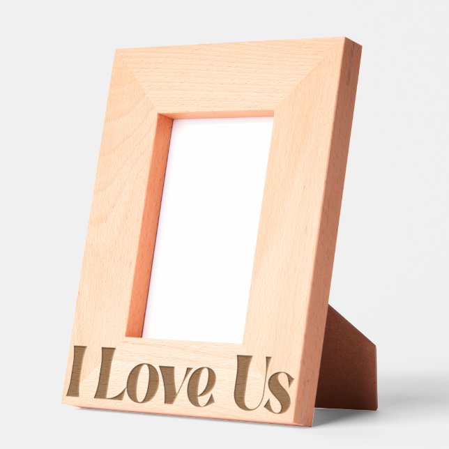 I Love us Bold Retro Typography Family Couple Engraved Frames (Left)