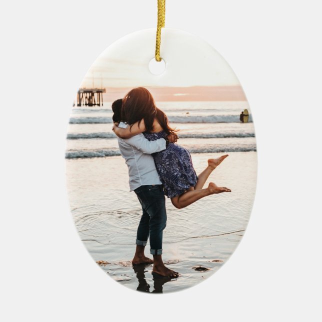 “I love us” custom photo ornament (Front)