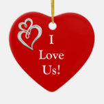 I Love Us Heart Onament Ceramic Ornament at Zazzle