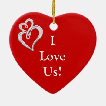 I Love Us Heart Onament Ceramic Ornament by PersonalCustom at Zazzle