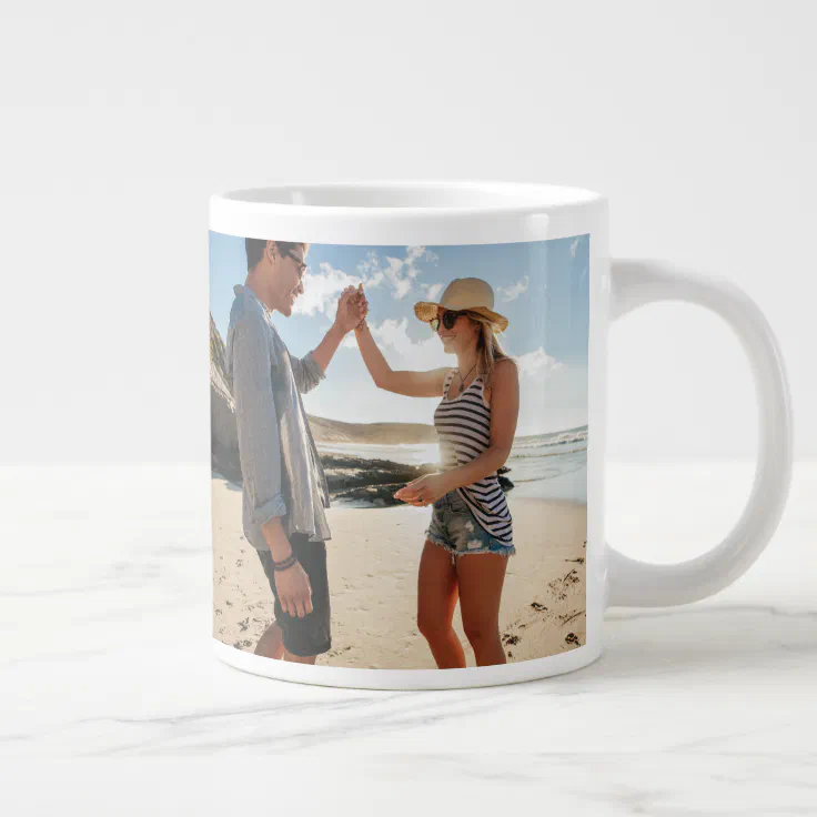 I love us Script One Photo Black Giant Coffee Mug