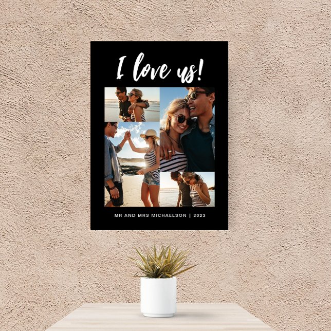I love us Script Photo Black and White Canvas Print (Creator Uploaded)