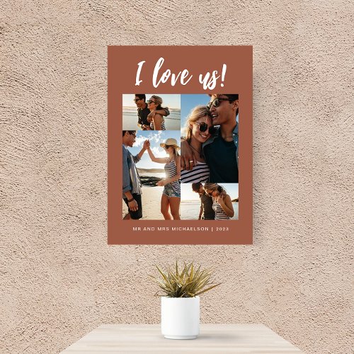 I love us Script Photo Terracotta Canvas Print