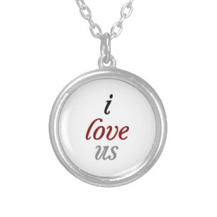 I Love Us Silver Plated Necklace