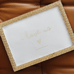 i love us TEXT GOLD HEART Foil Prints