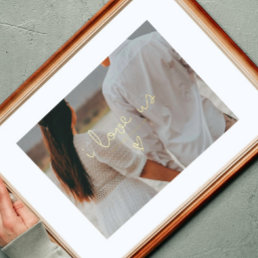 i love us | TEXT GOLD HEART Photo Foil Prints