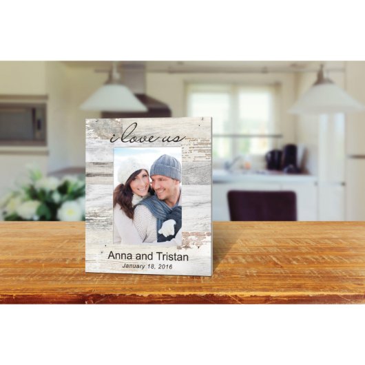 I Love Us Wood Pallet Frame 5x7" (Front)