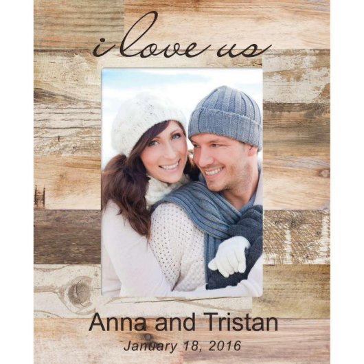 I Love Us Wood Pallet Frame 5x7" (Front)
