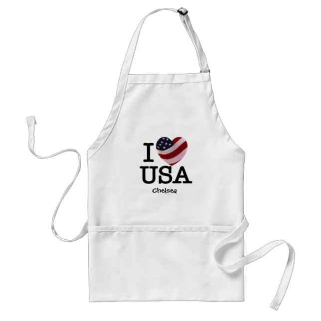 I Love USA Adult Apron (Front)