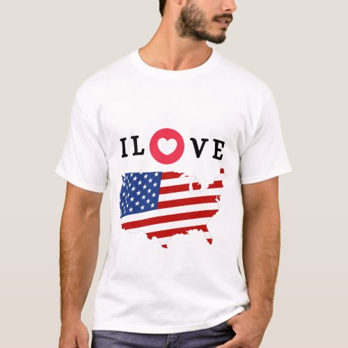 I Love USA America T_Shirt