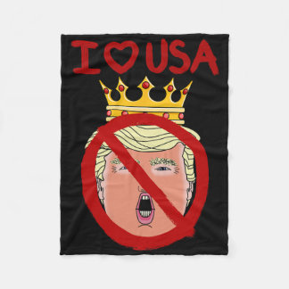 I Love Usa Anti Trump 2024  Fleece Blanket