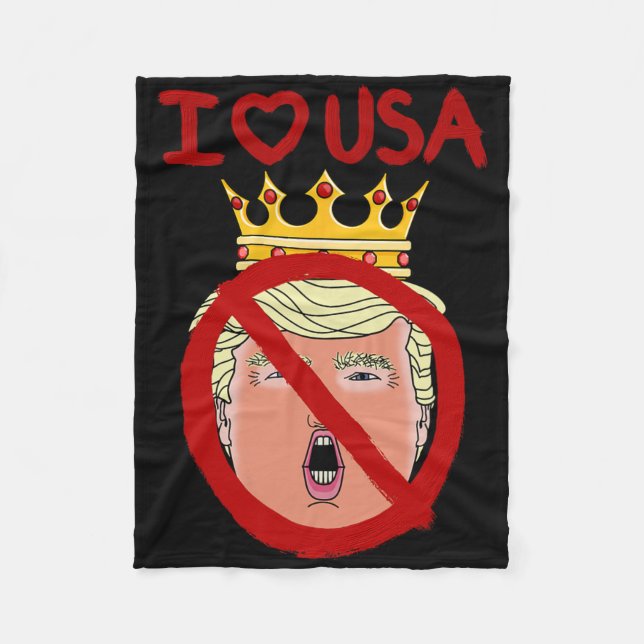 I Love Usa Anti Trump 2024  Fleece Blanket (Front)