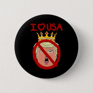I Love Usa Anti Trump Button