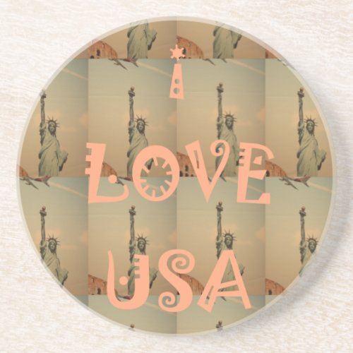 I Love USA Coaster