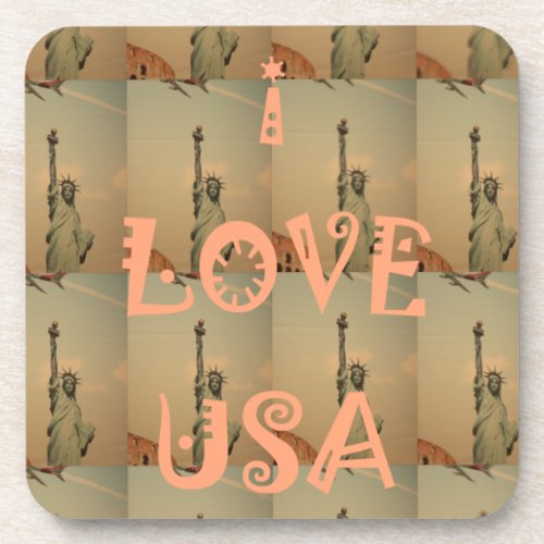 I Love USA Drink Coaster