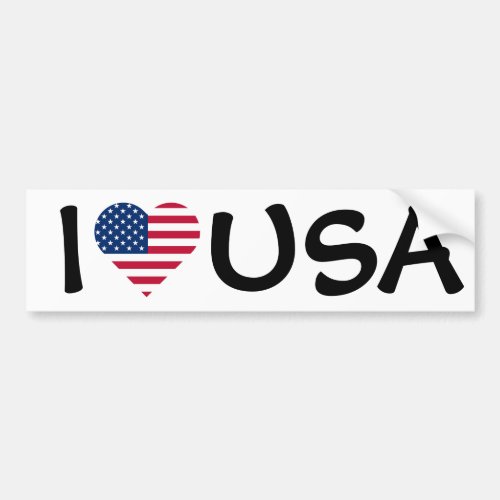 I love USA flag Bumper Sticker