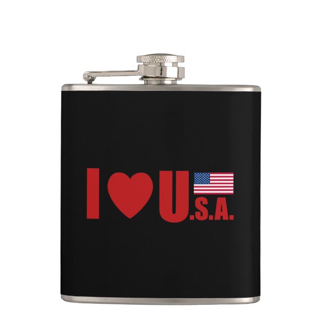 I Love Usa Flask (Front)