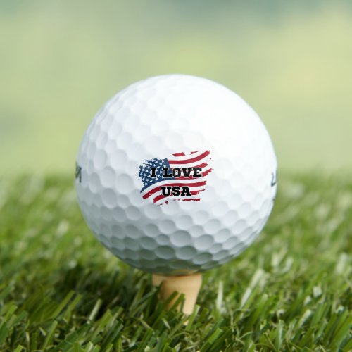 I Love USA Golf Balls