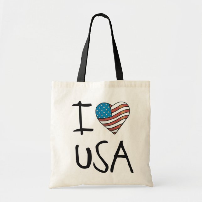 I Love USA / I heart USA Tote Bag (Front)