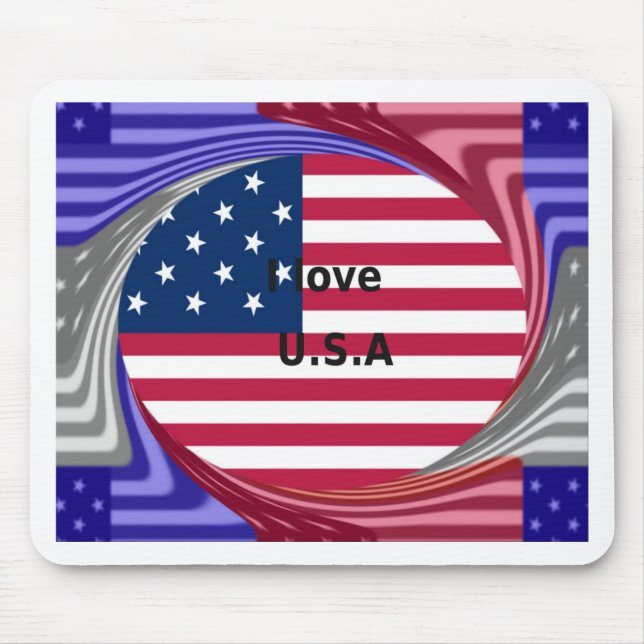 I LOVE USA MOUSE PAD (Front)
