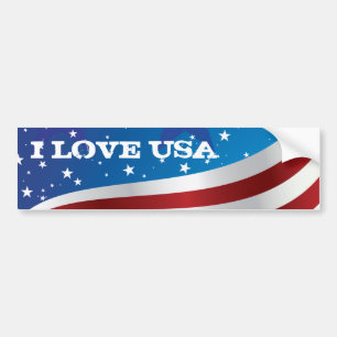 I Love USA Patriot Bumper Sticker