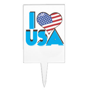 I Love USA Retro 80s Cake Topper
