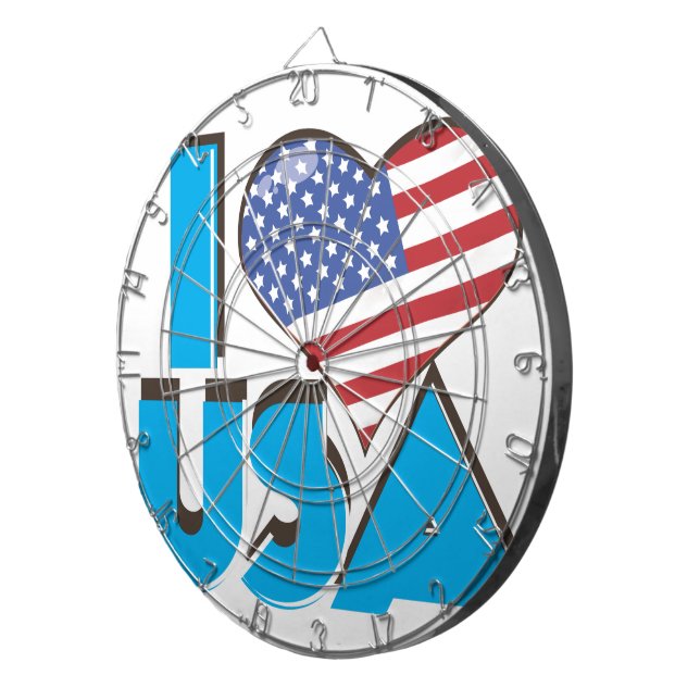 I Love USA Retro 80s Dart Board (Front Right)
