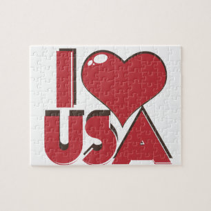 I Love USA Retro 80s Jigsaw Puzzle