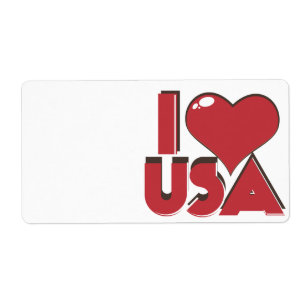 I Love USA Retro 80s Label