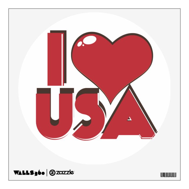 I Love USA Retro 80s Wall Decal (Front)