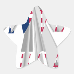 I LOVE USA STAR STICKER