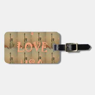 I Love USA Statue of Liberty Art Design Luggage Tag