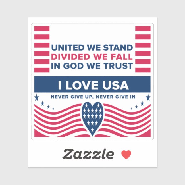 I LOVE USA STICKER (Sheet)