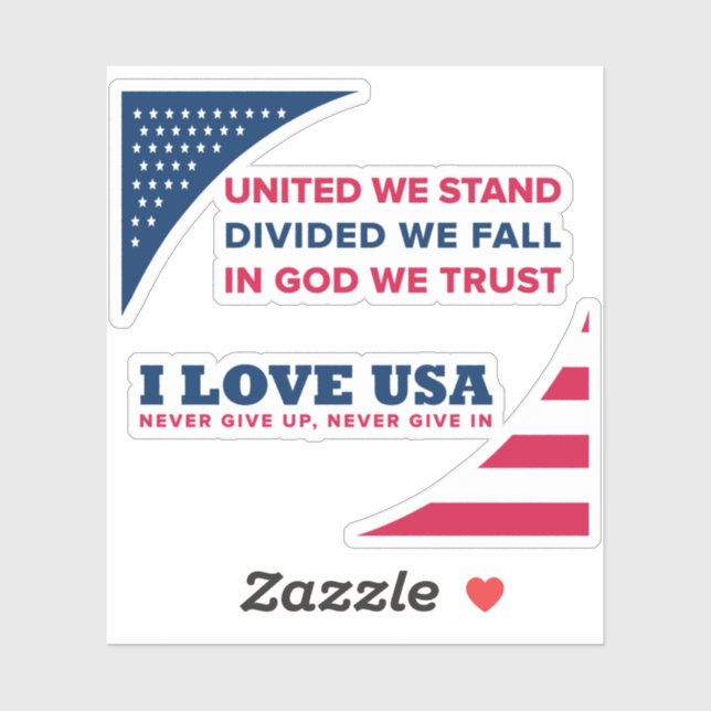 I LOVE USA STICKER (Sheet)